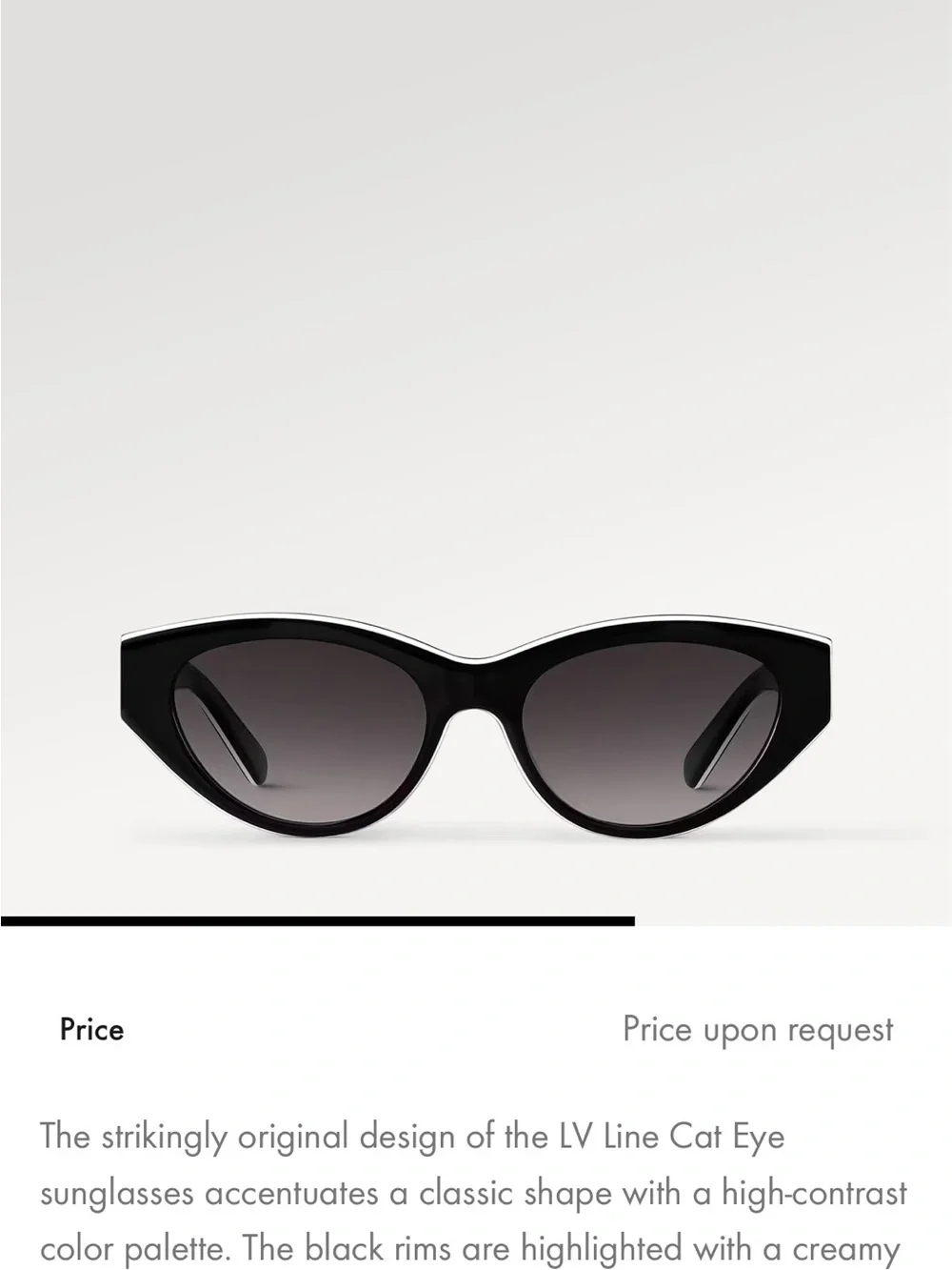 Louis Vuitton Black White Line Cat-Eye Sunglasses